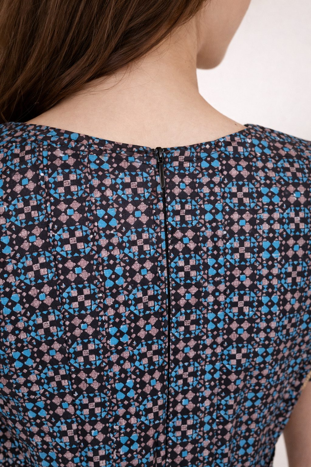 Midnight Mosaic Cotton Satin Dress