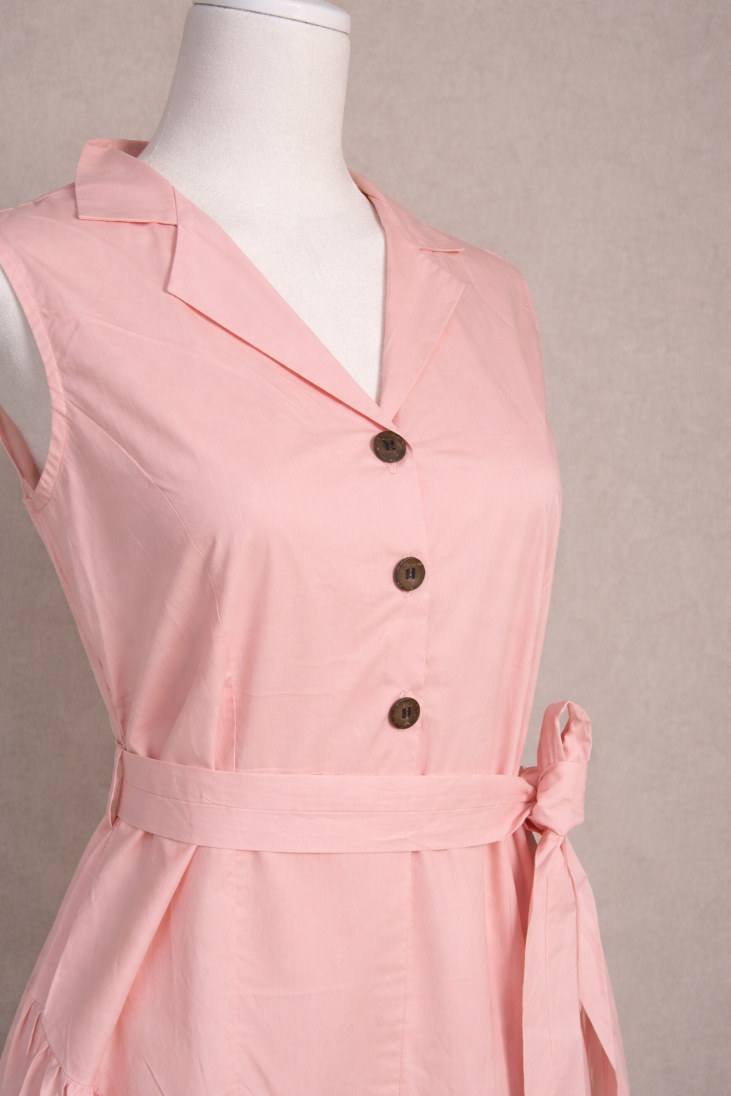 Rosalie Blush Cotton Poplin Shirt Dress