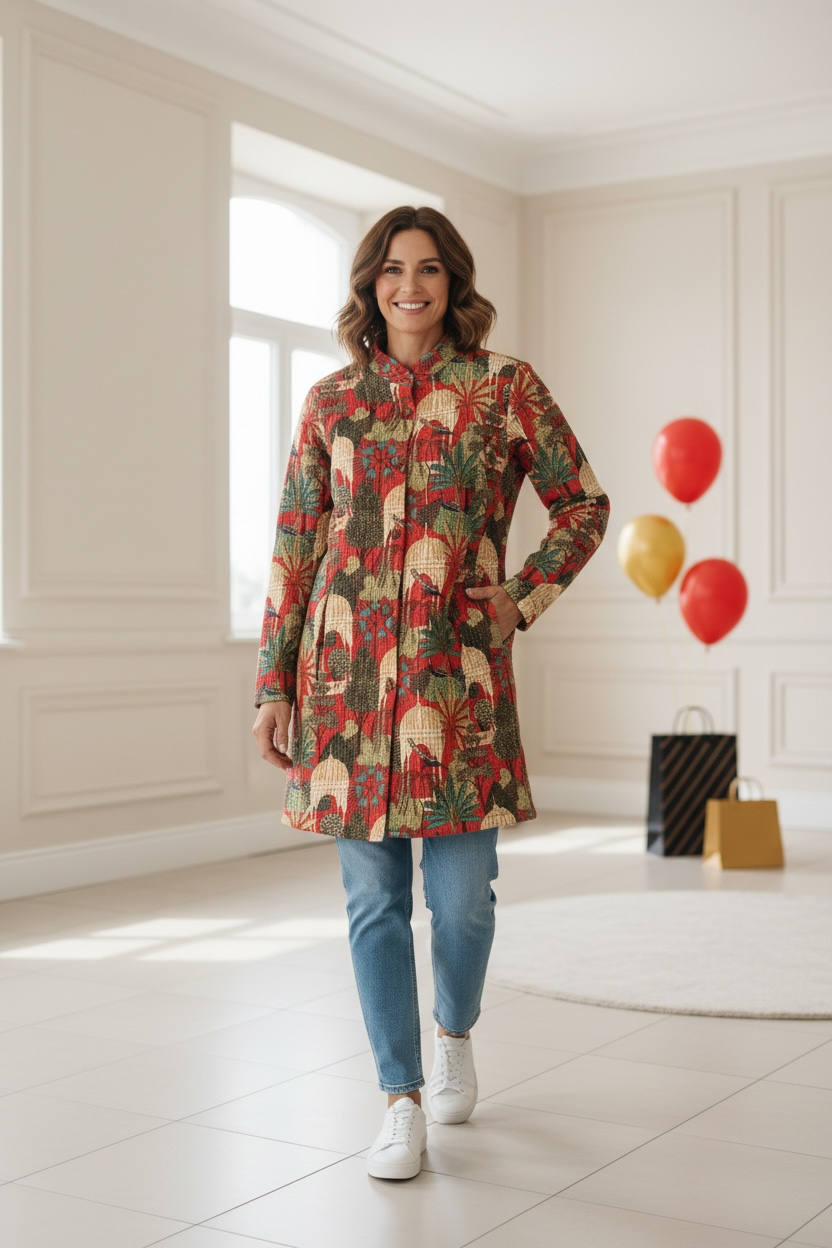 Reversible Quilted Coat – Festive Folklore