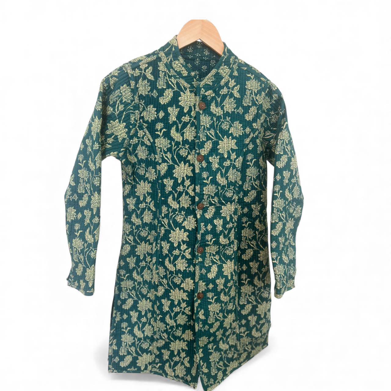 Reversible Quilted Coat – Emerald Meadow