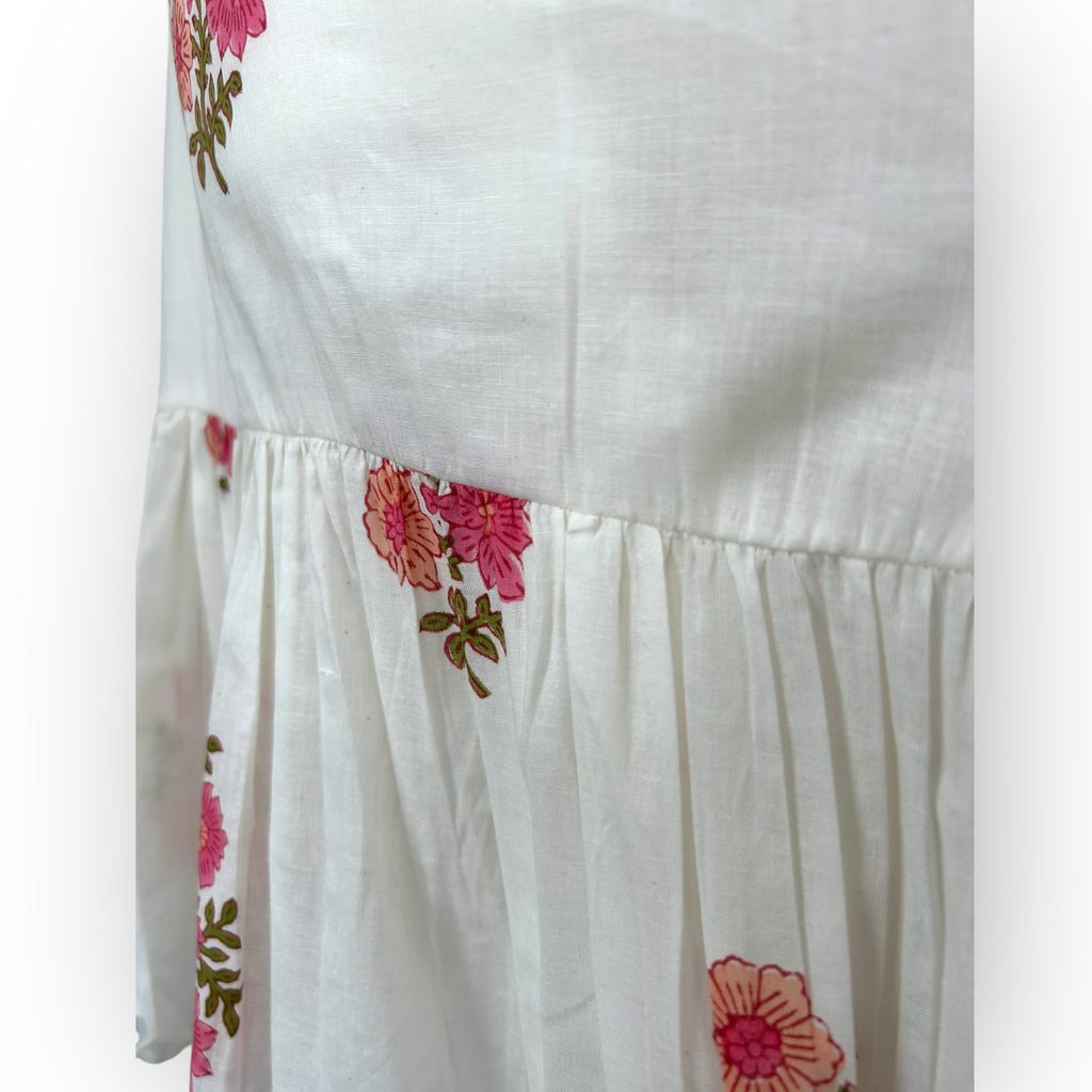 Wildrose Hand-Block Printed Cotton Dress