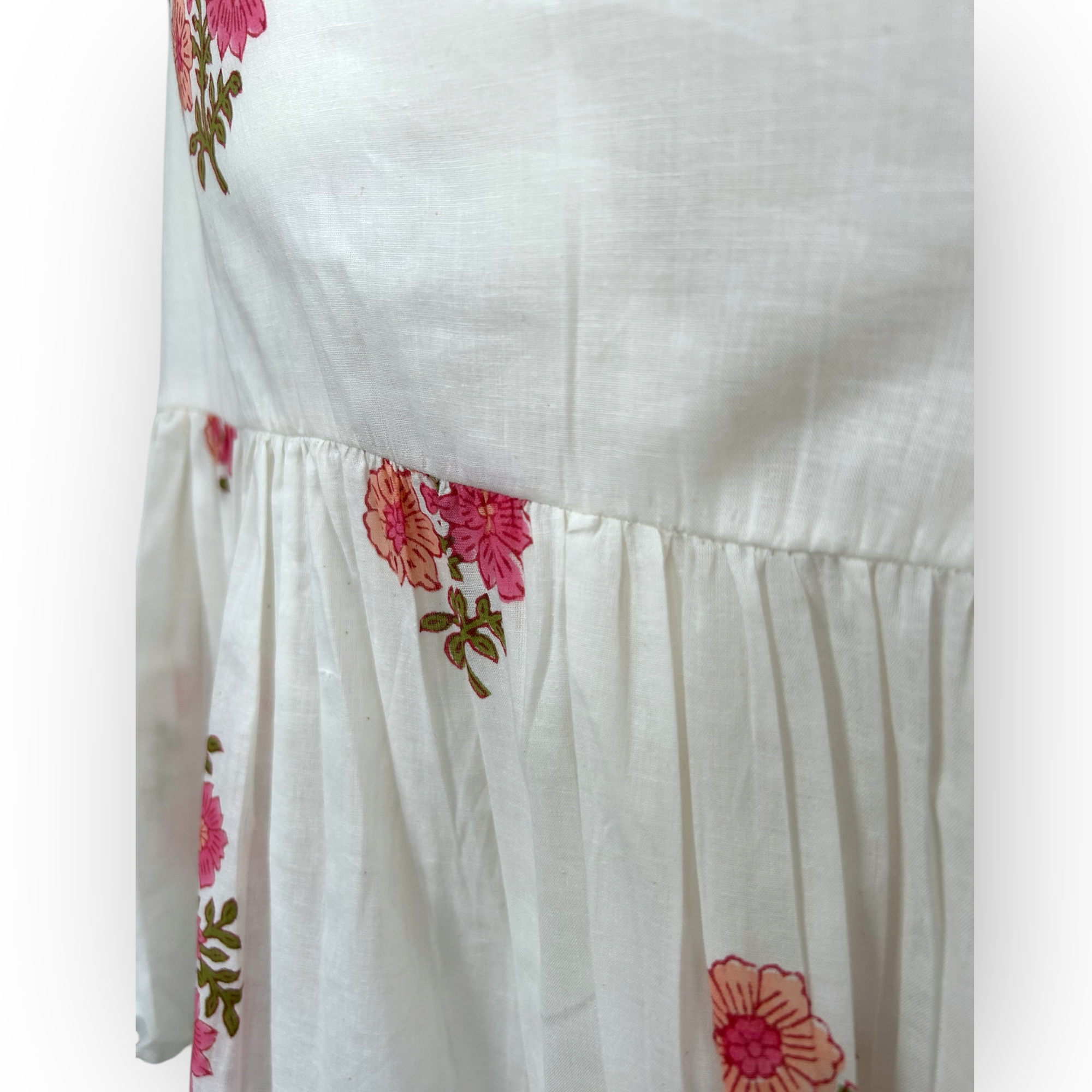 Wildrose Hand-Block Printed Cotton Dress