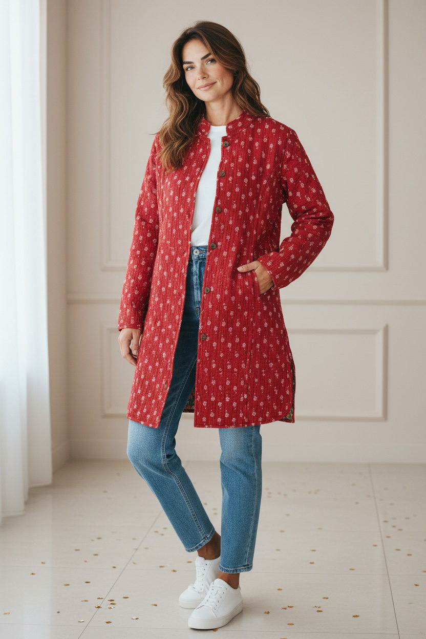 Reversible Quilted Coat – Festive Folklore