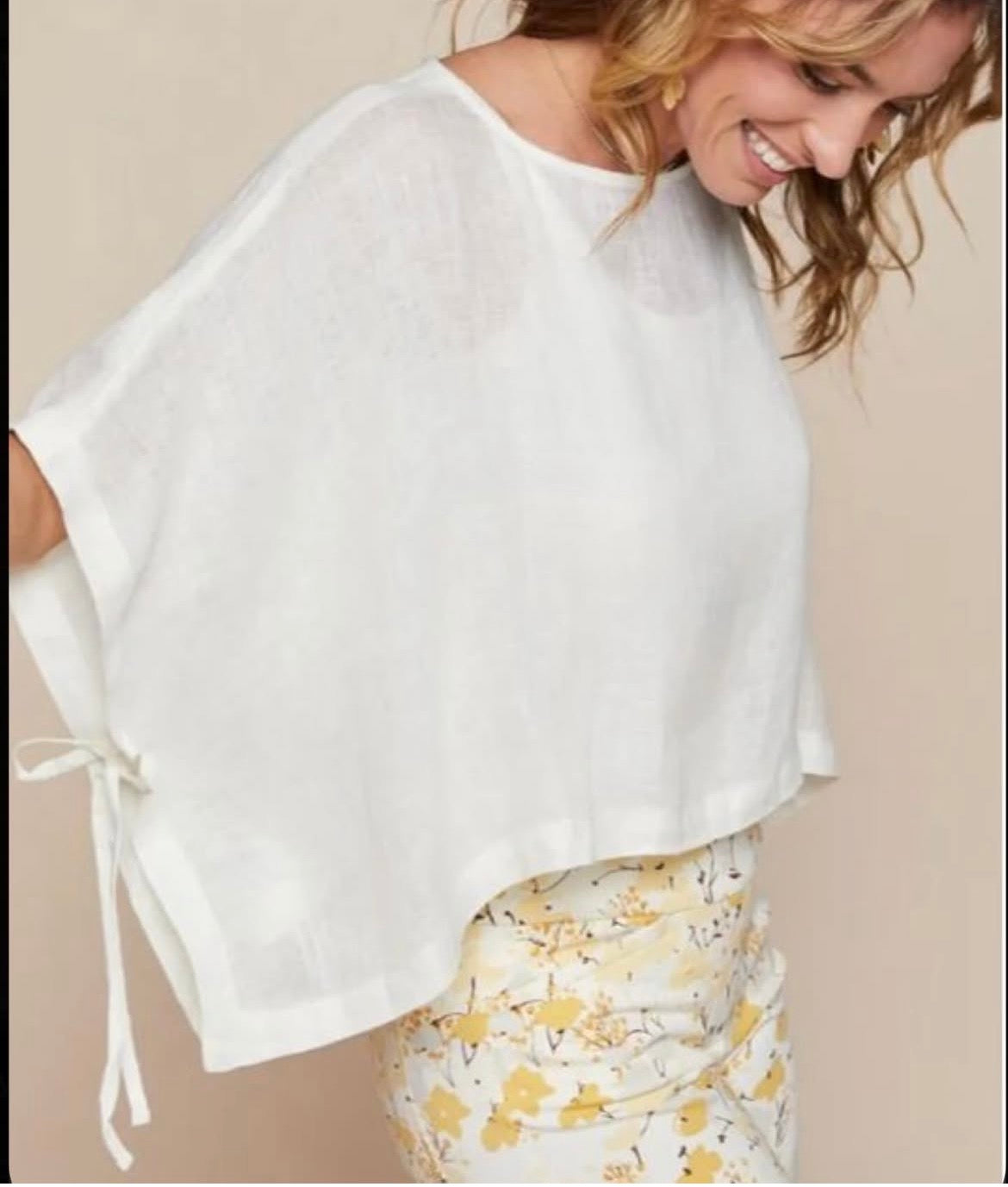 Boxy Textured Cotton Crepe Top