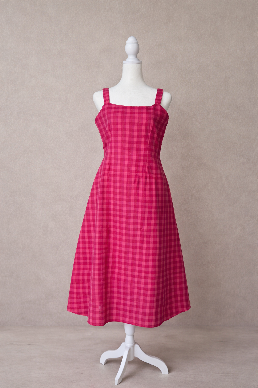 Summer Picnic Gingham Cotton Midi