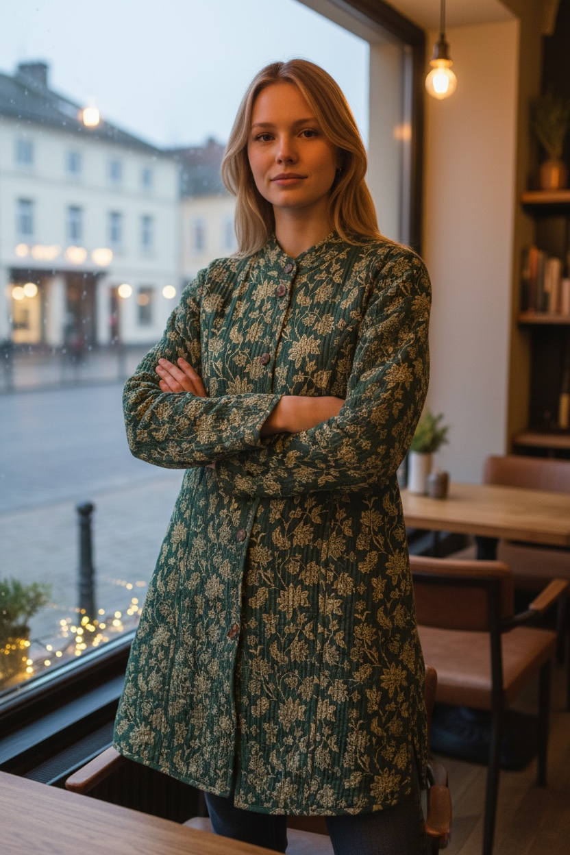 Reversible Quilted Coat – Emerald Meadow