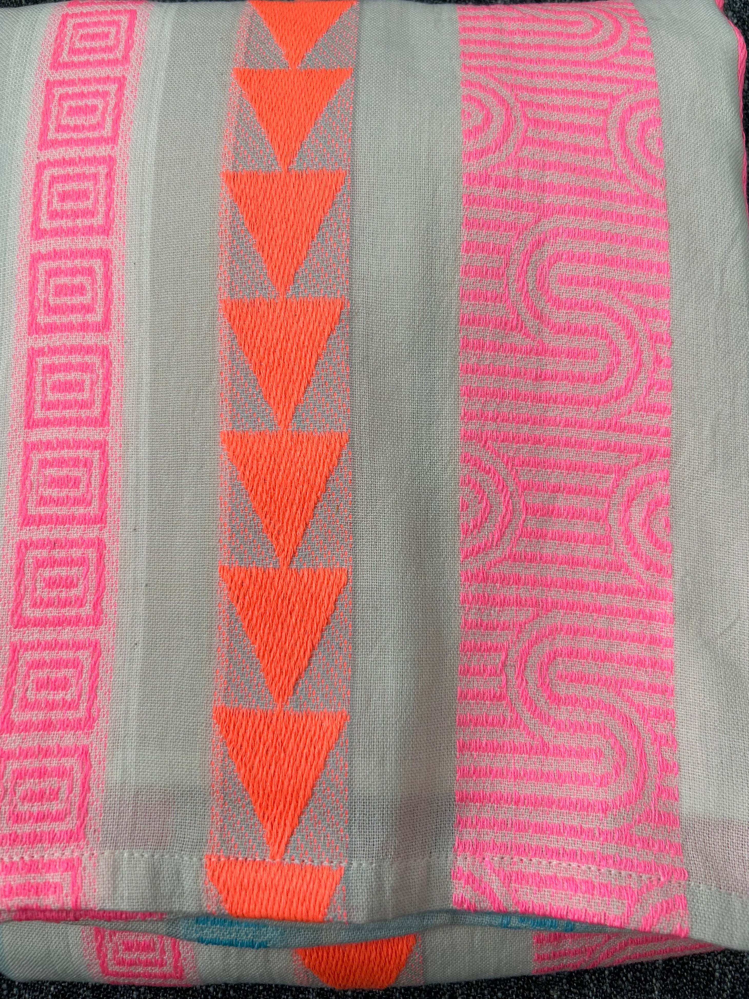 Pink Dobby Cotton Midi Skirt