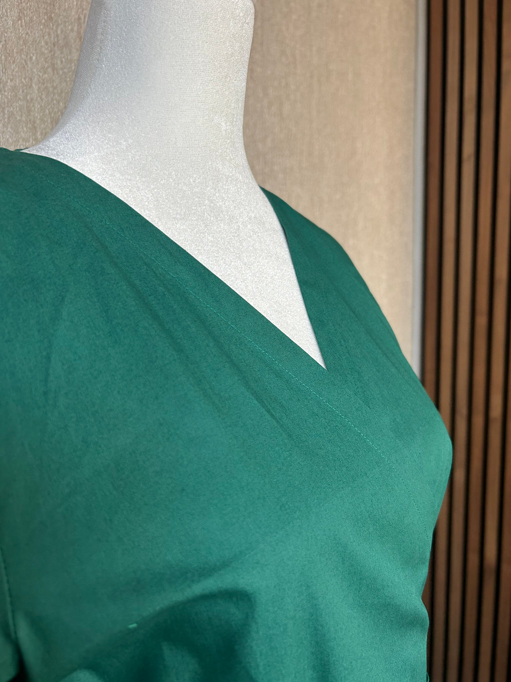 Emerald Cotton Poplin Wrap Dress