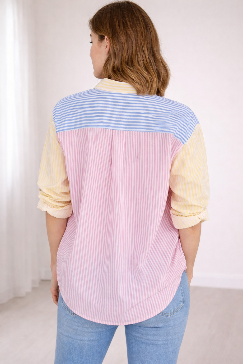 Sunfield Panelled Cotton Seersucker Shirt