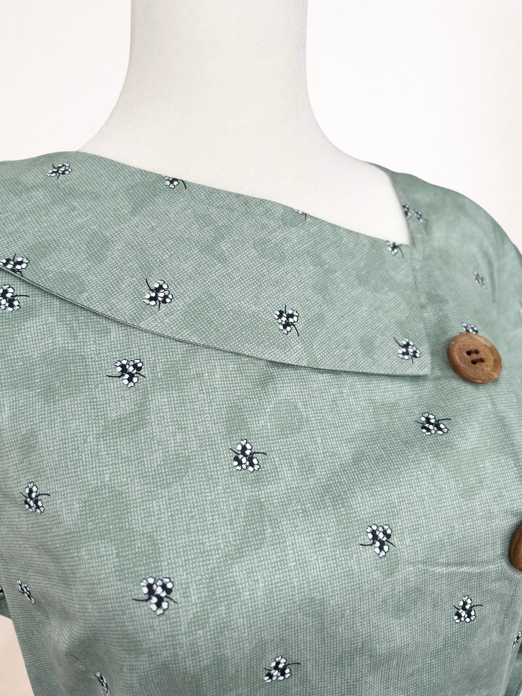 Sage Cotton Satin Dress