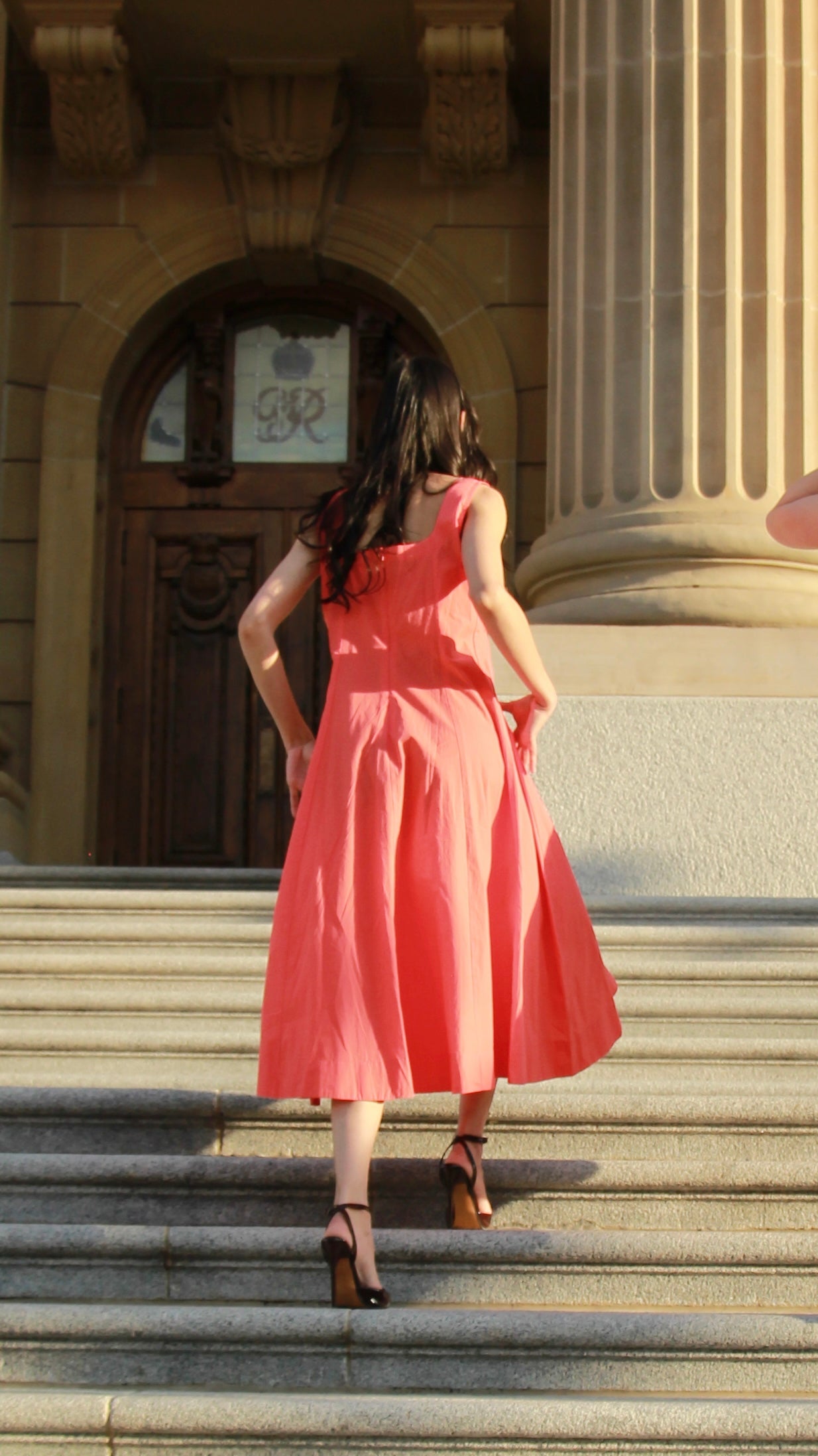 Valencia Sunset Cotton Poplin Midi dress