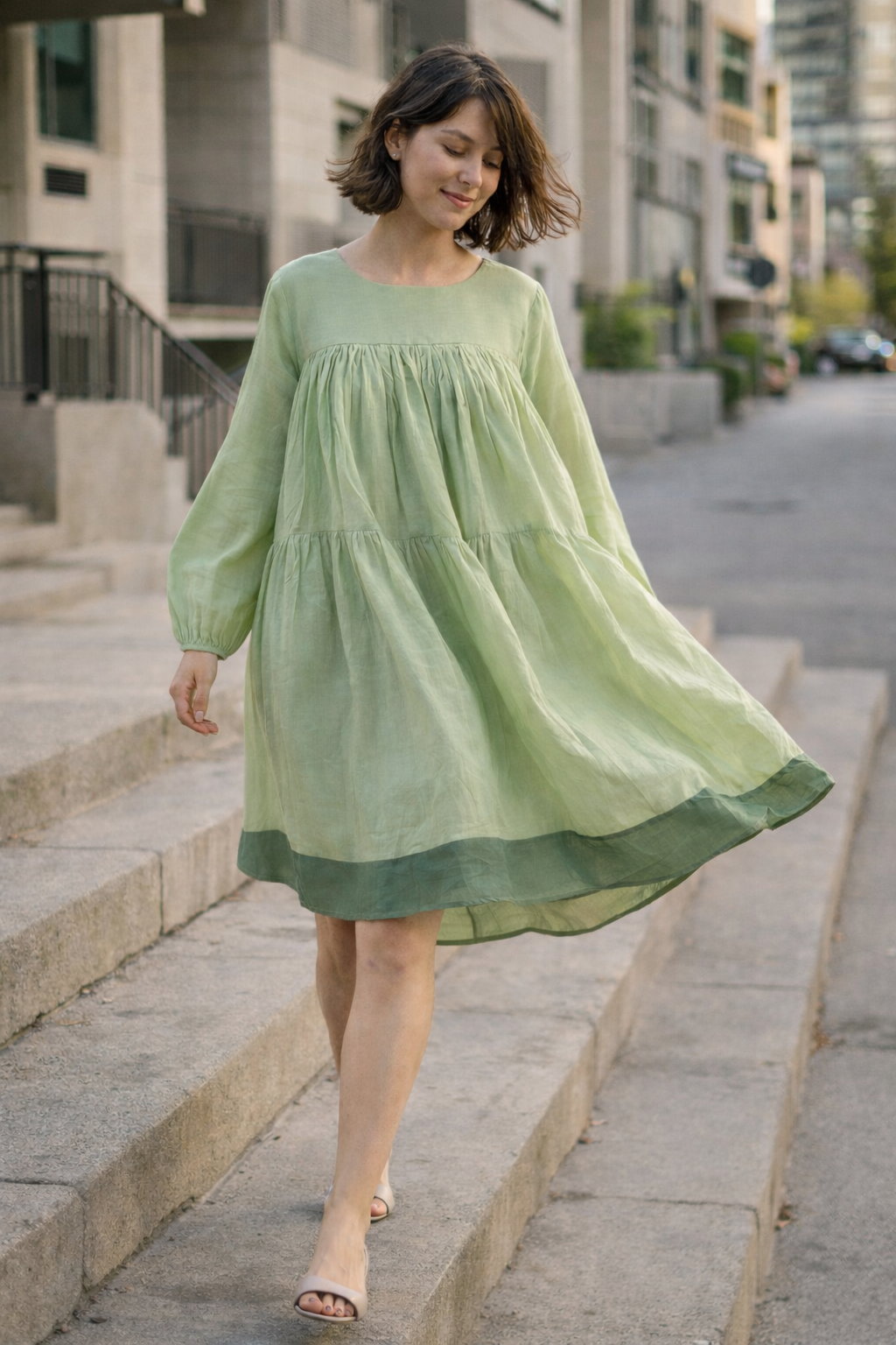 Meadow Light Mul Cotton Tier Dress
