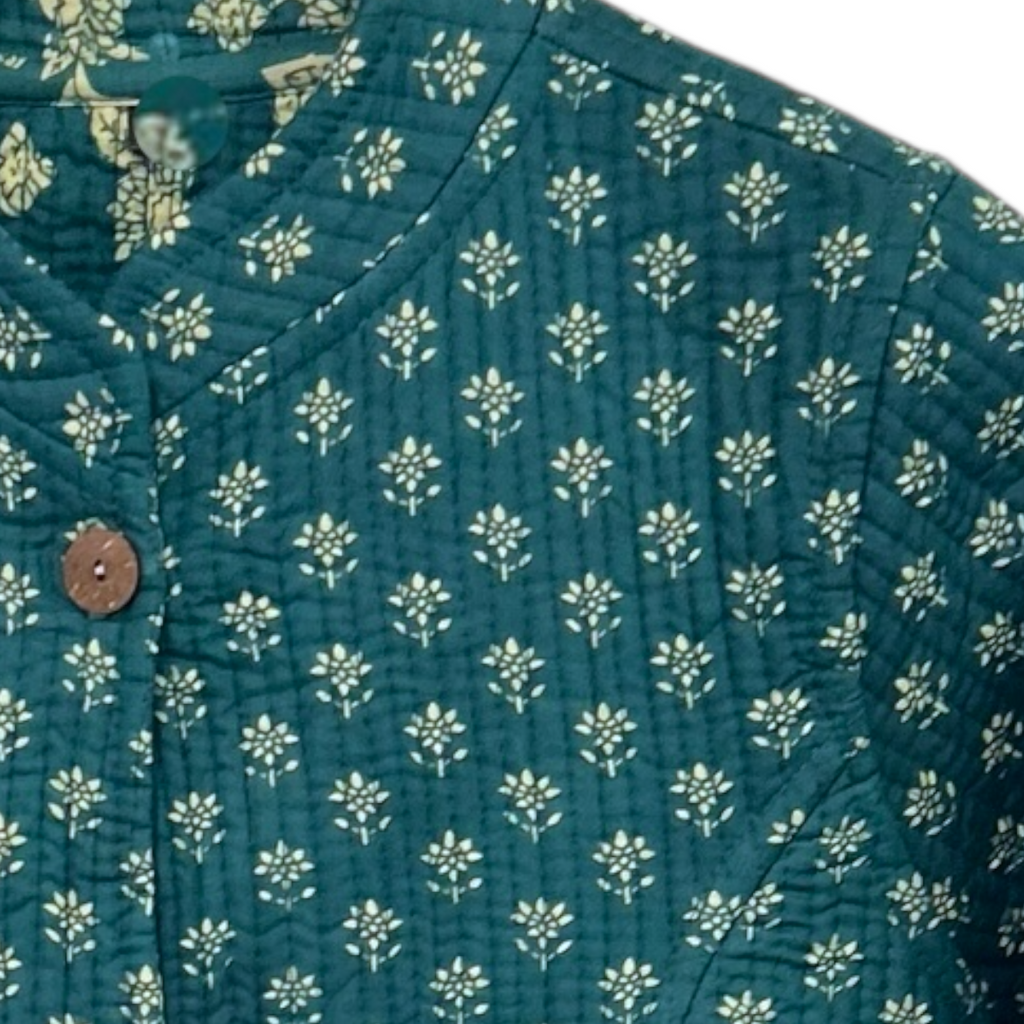 Reversible Quilted Coat – Emerald Meadow