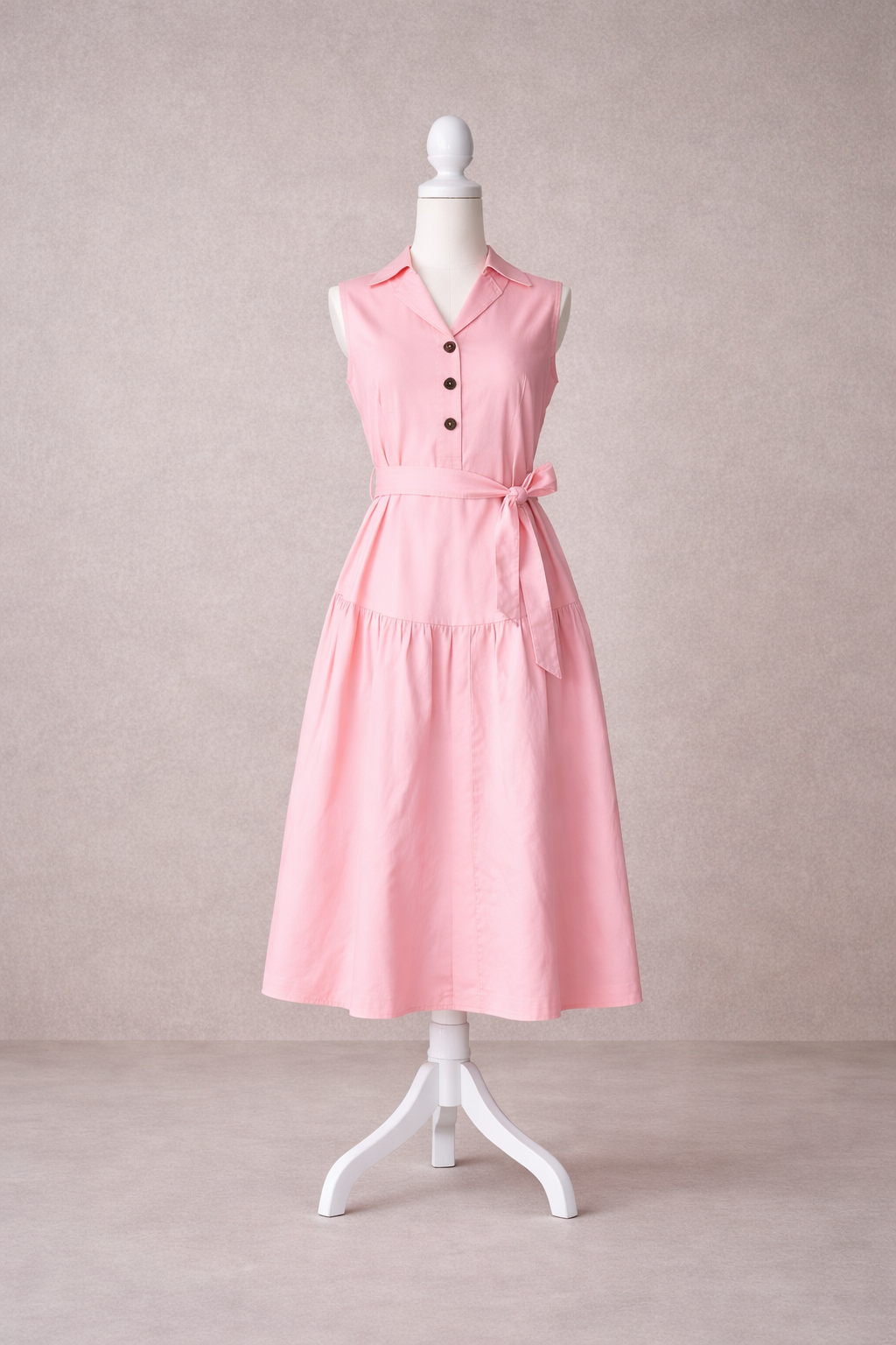 Rosalie Blush Cotton Poplin Shirt Dress