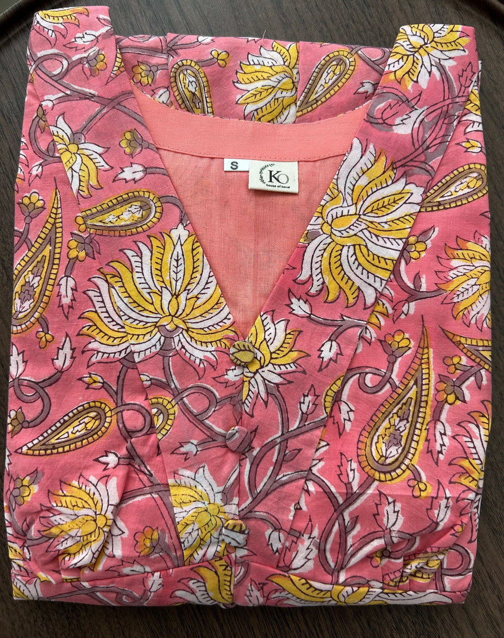 Marigold Handblock Printed Cotton Dress