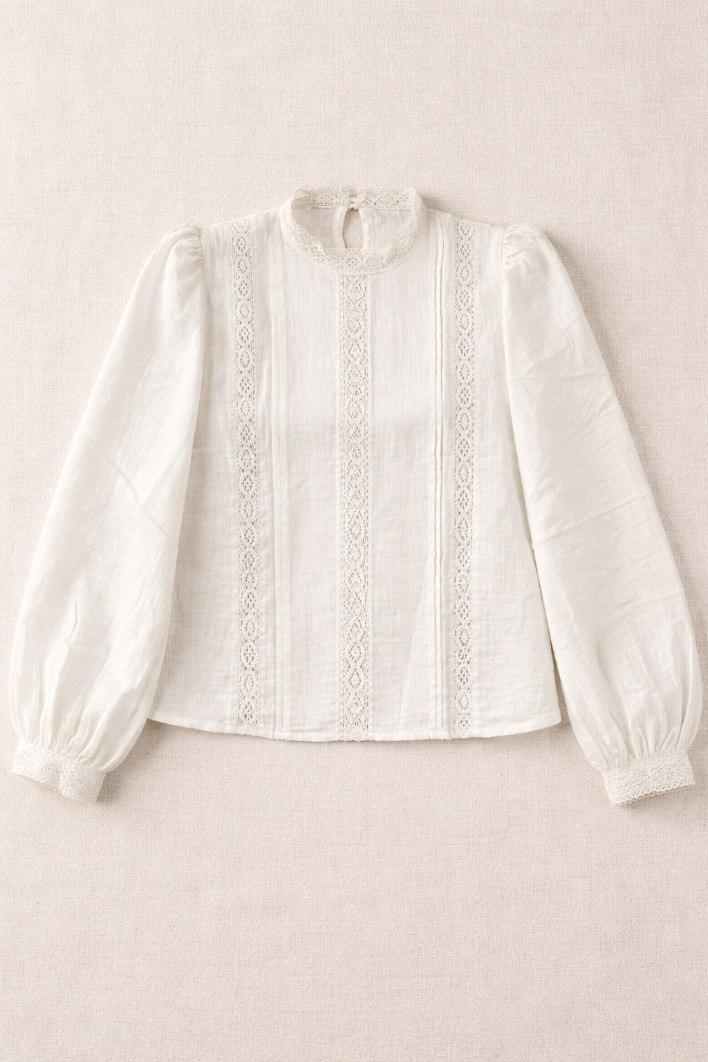 Textured Cotton Crepe Lace Top