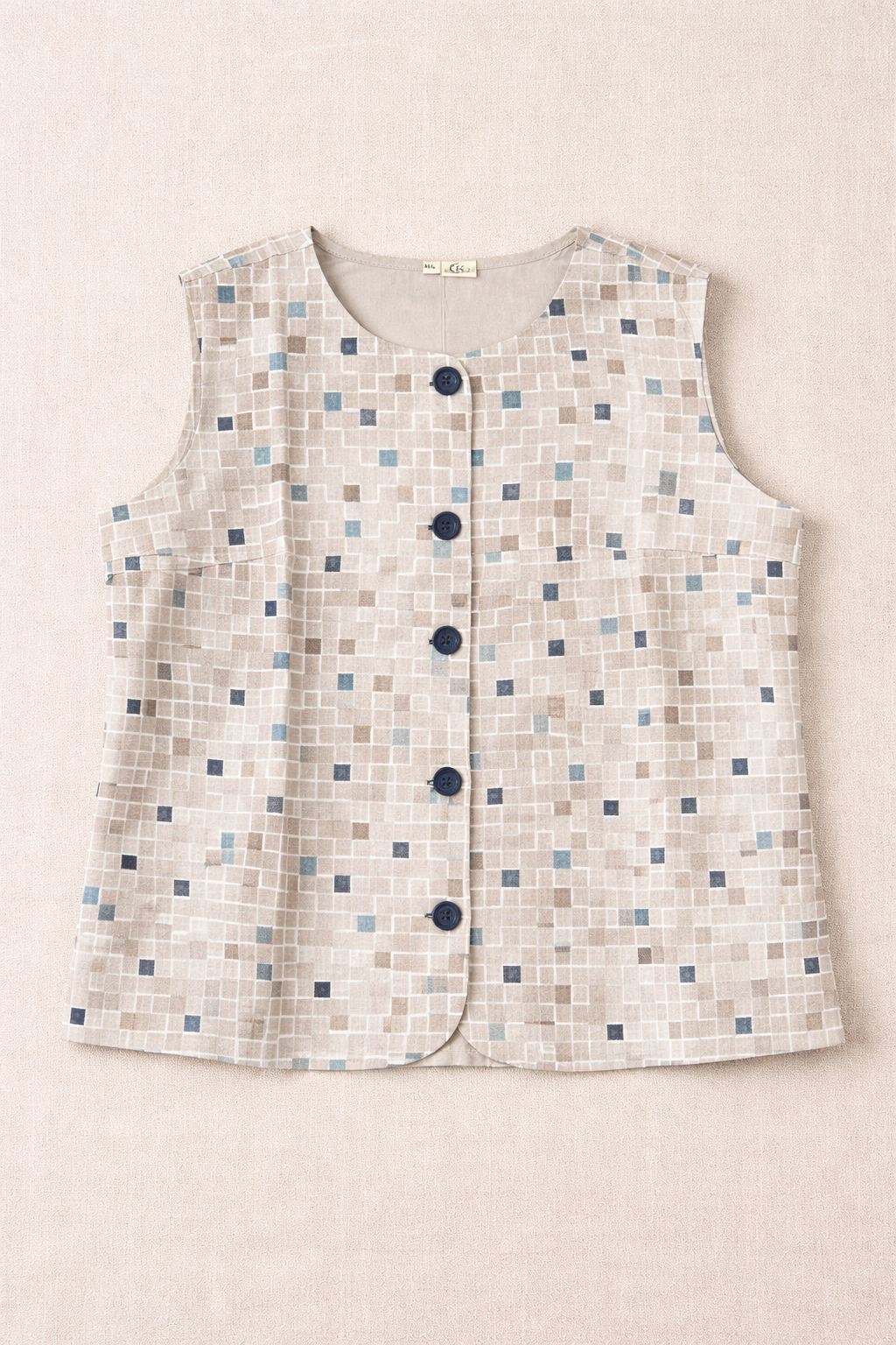 Geometric Mosaic Cotton Vest Top