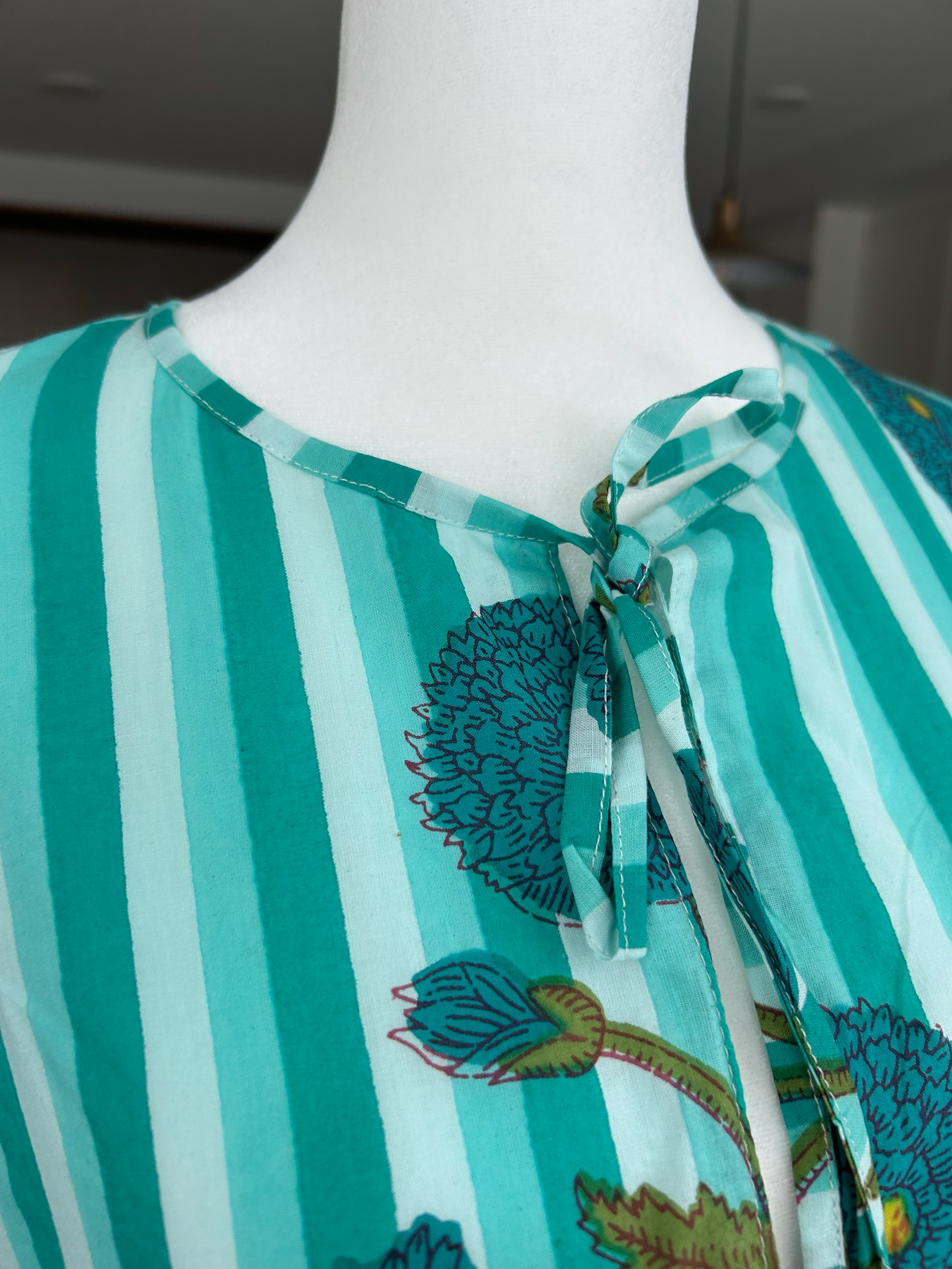 Solene Block Printed Cotton Maxi Dress