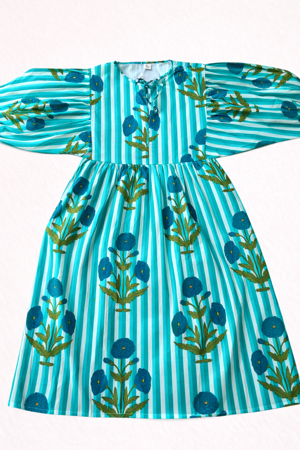 Solene Block Printed Cotton Maxi Dress